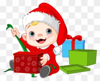 Free Presents Clipart Image - Baby Santa Claus Png Clipart Transparent Png