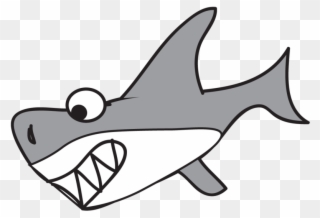 Great White Shark Clipart Clip Art - Cartoon Shark - Png Download
