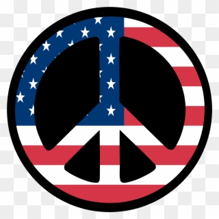 Countries Us Flag Peace Sign 3 Scallywag Peacesymbol - Peace Sign With American Flag Clipart