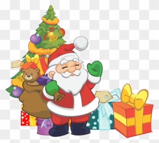 Free To Use Public Domain Santa Claus Clip Art - Santa And Christmas Tree Clipart - Png Download