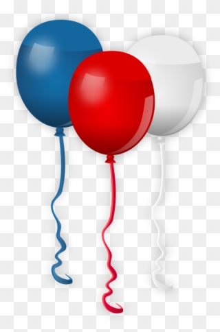 Red White Blue Balloons - 4th Of July Clip Art - Png Download