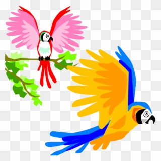 Parrot Clipart Tropical - Colorful Birds Flying Clipart - Png Download