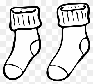 Socks Clip Art Free Sketch Coloring Page - Socks Clipart - Png Download