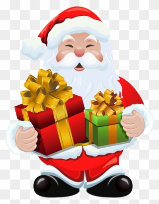 Clip Library Stock Christmas Tree And Presents Clipart - Santa Claus With Gifts - Png Download