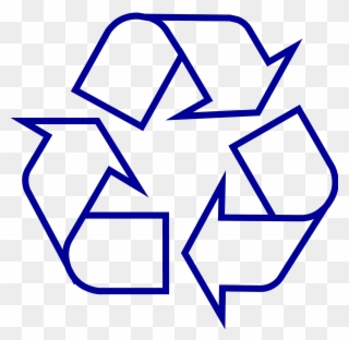Recycling Symbol Icon Outline Dark Blue - Recycling Sign Clipart
