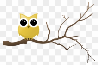 Tree Branch Clipart Png - Cartoon Owl On Branch Transparent Png