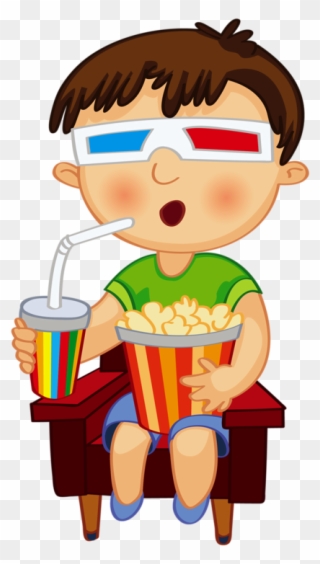 Png Free Download Clip Art Kid Watching - Boy Watching Movie Png Transparent Png