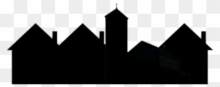 Country Clipart Town - Small Town Skyline Silhouette - Png Download