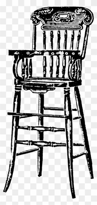 0717 High Chair Victorian Era Free Vintage Clip Art - Bar Stool - Png Download