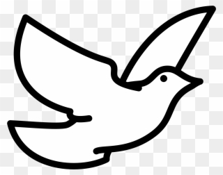 Holy Spirit Dove Clipart Black And White Flying Line - Bird Flying Drawing Easy - Png Download