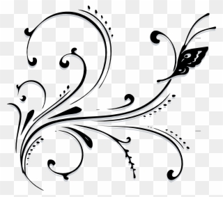 Butterfly Scroll Clip Art At Clker Com - Scrolling Clip Art - Png Download