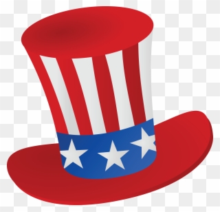 Free Clipart Of A Patriotic American Top Hat - Transparent Background 4th Of July Clipart - Png Download