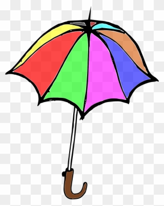 Umbrella Clip Art Download - Umbrella Has Many Colors - Png Download