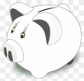 Piggy Bank Clip Art Black And White Free Clipart - Piggy Bank Clipart Black And White Png Transparent Png