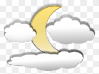 Cloud Clipart - Moon Clipart - Png Download