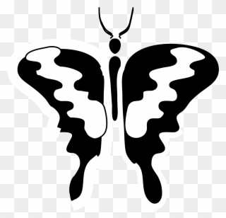 Butterfly 63 Black White Line Art Scalable Vector Graphics - Clip Art - Png Download