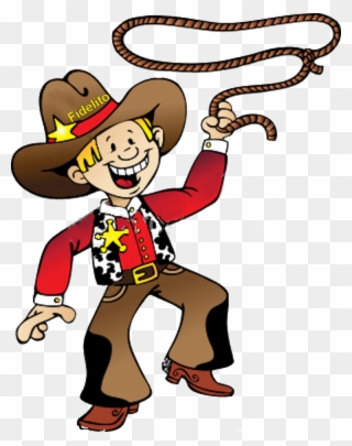 Svg Cowboy On Horse Clipart At Getdrawings - Cartoon Cowboy With Lasso - Png Download