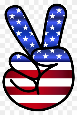 America Clipart Peace Sign - American Peace Hand Sign - Png Download