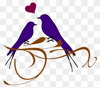 Birds On A Branch Clip Art - Wedding All Png Transparent Png