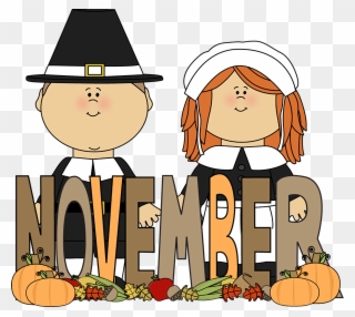 Free Month Of November Pilgrims Image The - Months Of The Year November Clipart