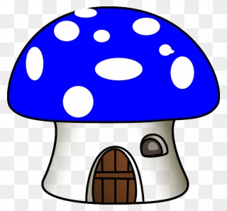 Vector Mushroom Logo Png Library Stock - Blue Mushroom House Clipart Transparent Png