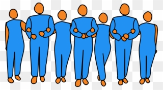 Free - Cartoon People Linking Arms Clipart