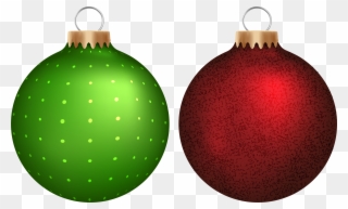 Green And Red Christmas Balls Png Clip Art - Christmas Balls Green And Red Transparent Png