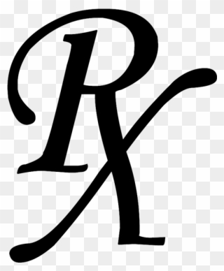 Rx Symbol Black Monotype Plain Clipart Image - Simbolo De Receta Medica - Png Download