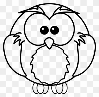 Free Cartoon Owl Coloring Page Clipart - Colouring Pages Of Owl - Png Download