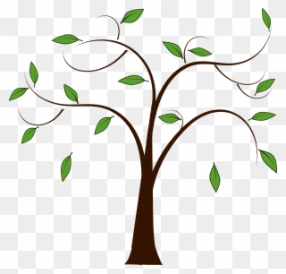 Branch Clipart Family Tree - Tree With Some Leaves - Png Download
