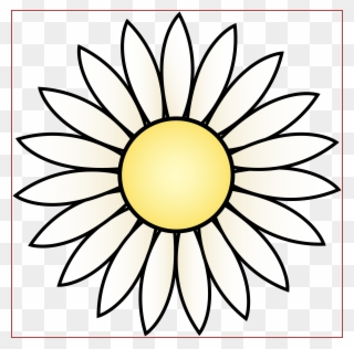 Printable Daisy Clipart - Black And White Sunflower Clipart - Png Download