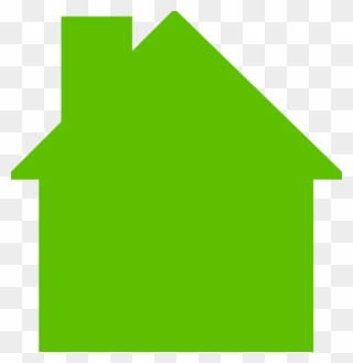 House Logo Green Clip Art - House Outline Clipart Transparent - Png Download