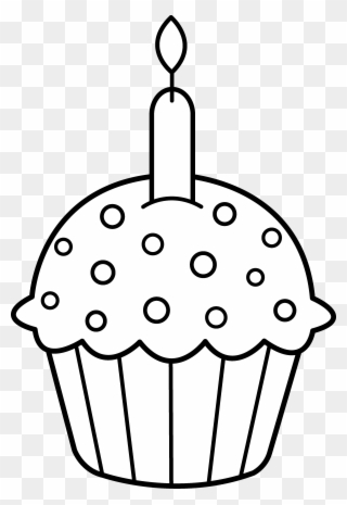 Clip Art, Free And - Birthday Cupcake Coloring Pages - Png Download