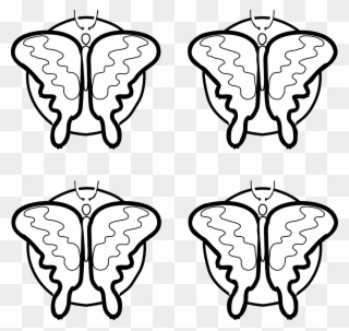 Butterfly 44 Black White Line Art Scalable Vector Graphics - Clip Art - Png Download