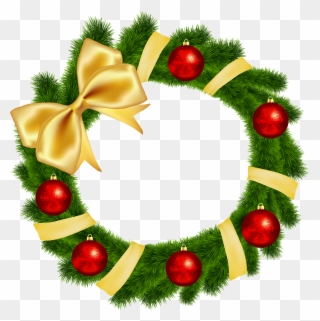 Christmas Wreath Clipart - Png Download