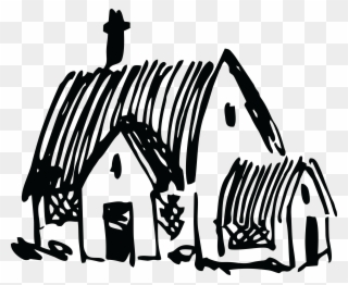 Free Clipart - Village House Clip Art Black And White - Png Download