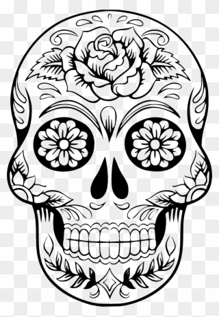 Anatomy Clipart Book Skull - Coloring Page Day Of The Dead - Png Download