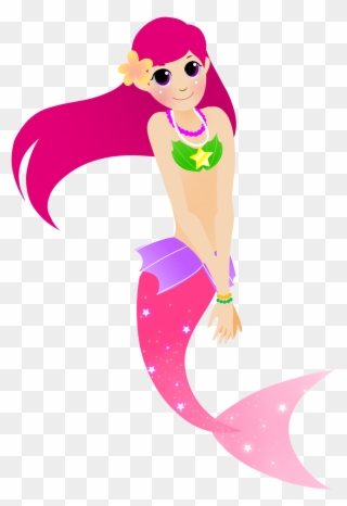 Mermaid Clipart Kid - Pink Mermaid Throw Blanket - Png Download