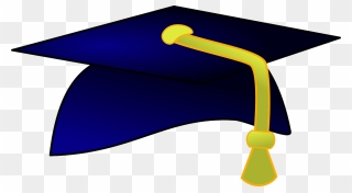Graduation Party Clip Art Black And White - Blue And Yellow Graduation Cap - Png Download