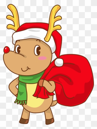 Rudolph With Santa Hat Clipart