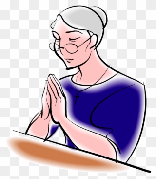 Clipart Minister Woman - Old Woman Praying Clipart - Png Download