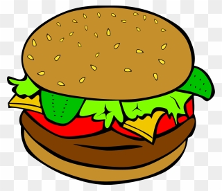 Lunch Cliparts Free Clipart Images - Hamburger Clip Art - Png Download