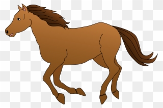 Brown Horse Galloping Clipart Free Clip Art - Clipart Pictures Of Horse - Png Download