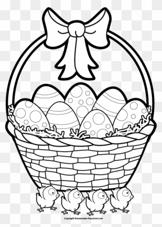 Click To Save Image - Egg In Basket Drawing Clipart