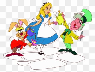 A Page's Has Free Clipart Links Directory - Mad Hatter And Alice Disney - Png Download