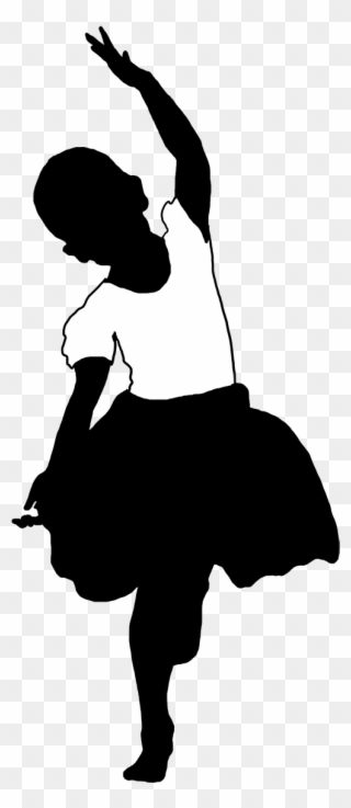 Beautiful Silhouettes Of Children - Child Dancing Clipart Black And White - Png Download