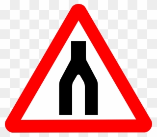Free Vector Svg Road Signs Clip Art - Road Narrows On Both Sides - Png Download