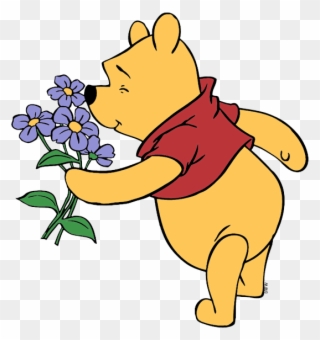 Winnie The Pooh Clipart Flower - Winnie The Pooh Smelling - Png Download
