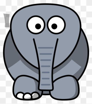 Crippled Elephant Clip Art At Clker - Elephant With No Ears - Png Download