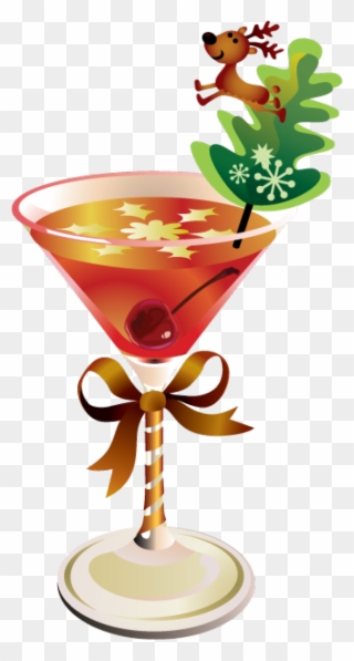 Alcohol Clipart Holiday - Christmas Cocktail Clipart - Png Download